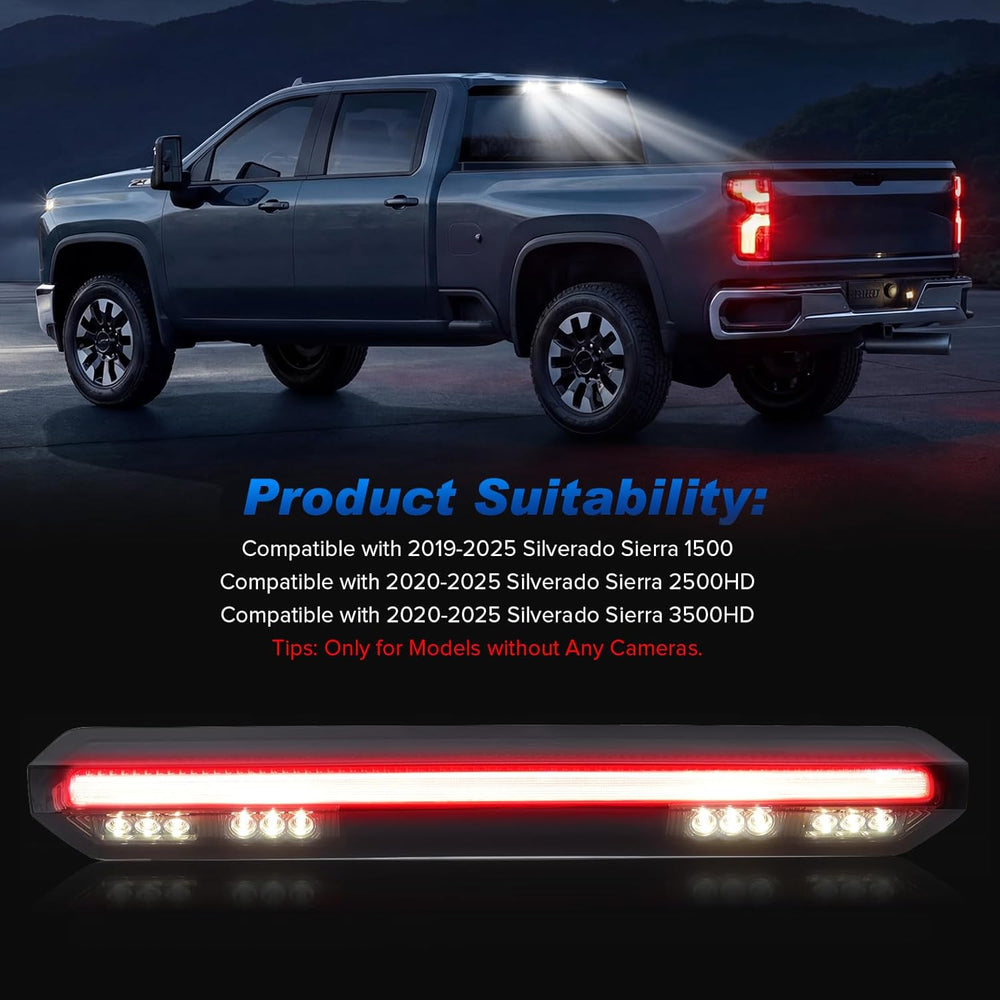 LED 3rd Third Brake Light Compatible with 2019-2025 Silverado Sierra 1500 250...