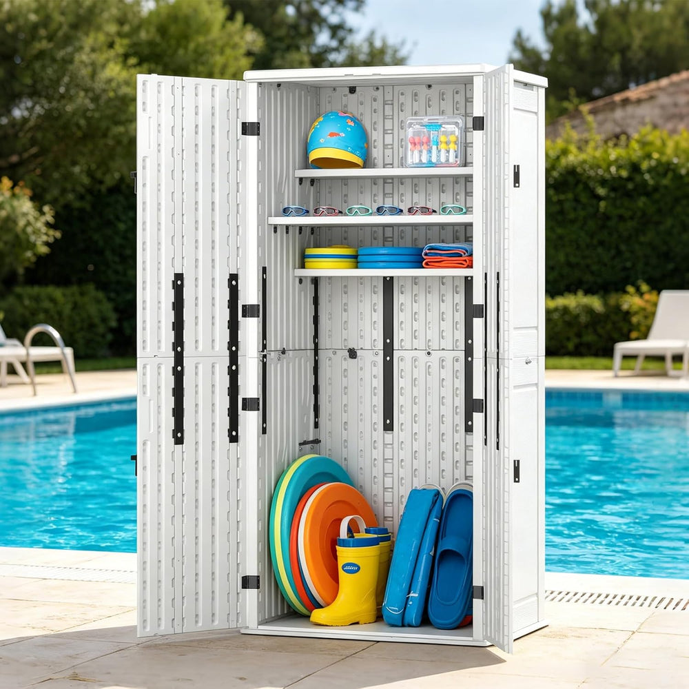ZYJOYY Outdoor Storage Cabinet with 4 Shelves, 31.5" x 23.23" x 66....
