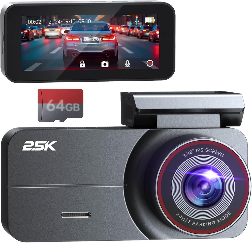 Dash Cam 2.5K Front Rear 64GB WiFi GPS 160° Night Vision (Style-B)
