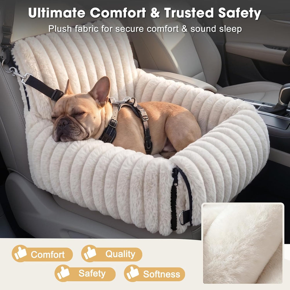 MIXJOY 6-in-1 Dog Car Seat for Small/Medium Dogs up to 23 lbs, Beige