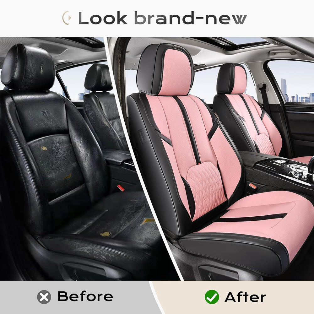 Coverado Seat Covers for Cars, Automotive Seat Covers for Front Seat, Leather...