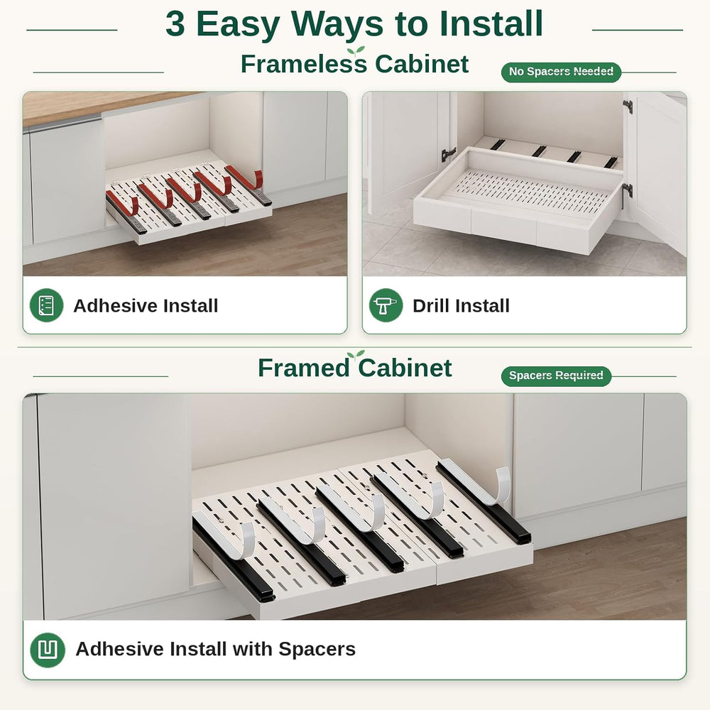 Fokyfok Pull out Cabinet Organizer,Expandable,No Drill,Heavy Duty,Kitchen