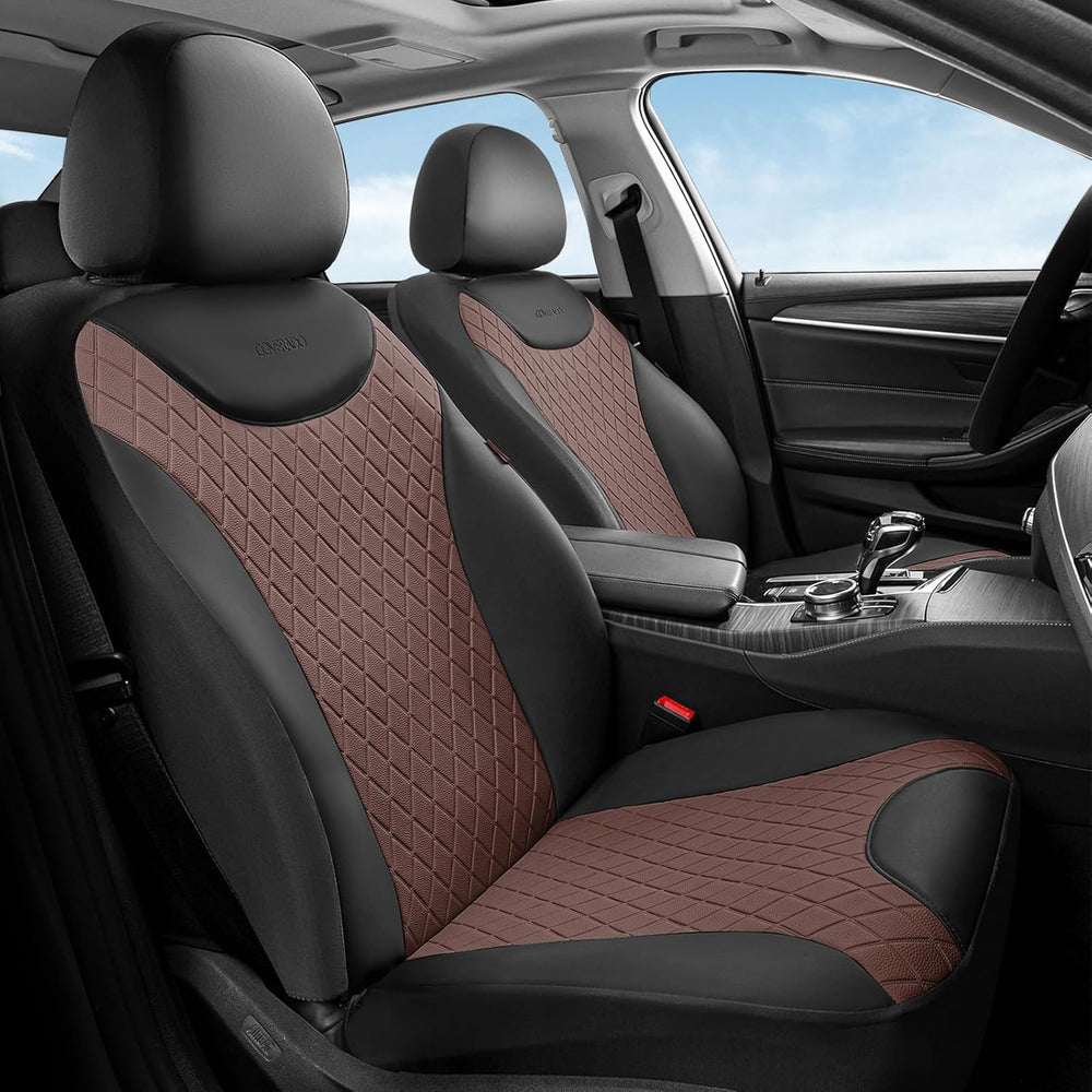 Coverado Car Seat Covers Full Set, Leather Seat Covers for Front and Back Sea...