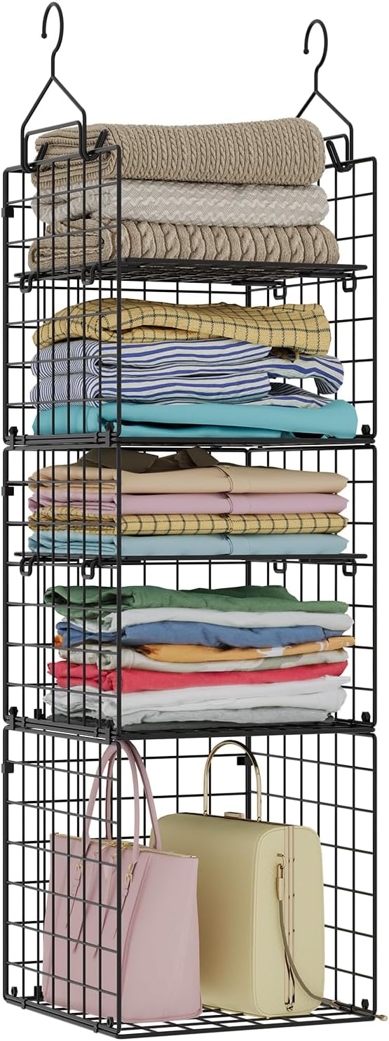 X-cosrack Hanging Closet Organizer and Storage - 5-Tier Closet Storage Organi...