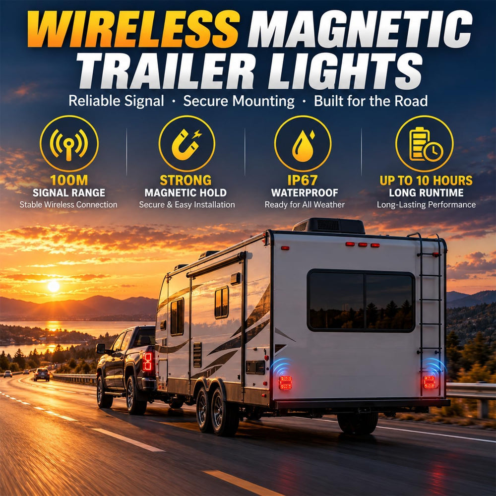 Wireless Trailer Lights Magnetic, LED Tow Light Kit