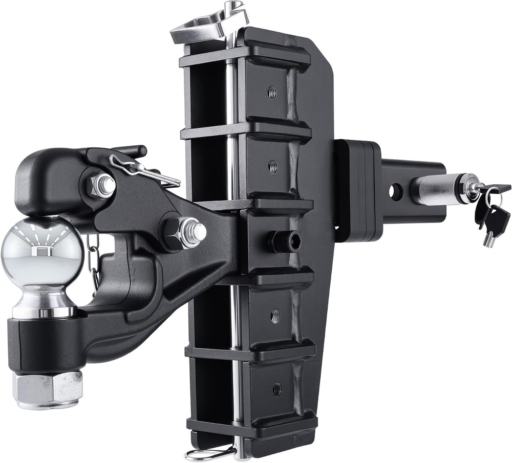Adjustable Pintle Hitch Combination, 2" Receiver, 2-5/16" Ball
