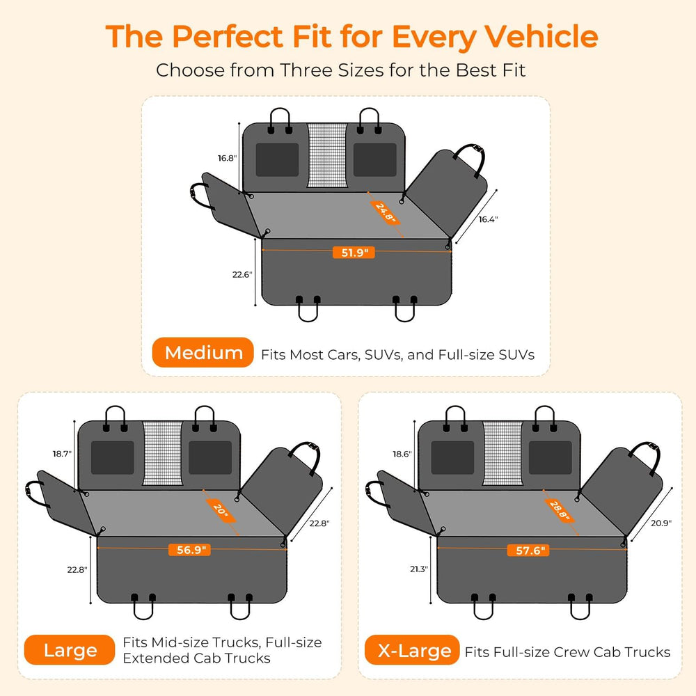 URPOWER Back Seat Extender for Dogs, Large Hard Bottom Dog Car Seat Cover