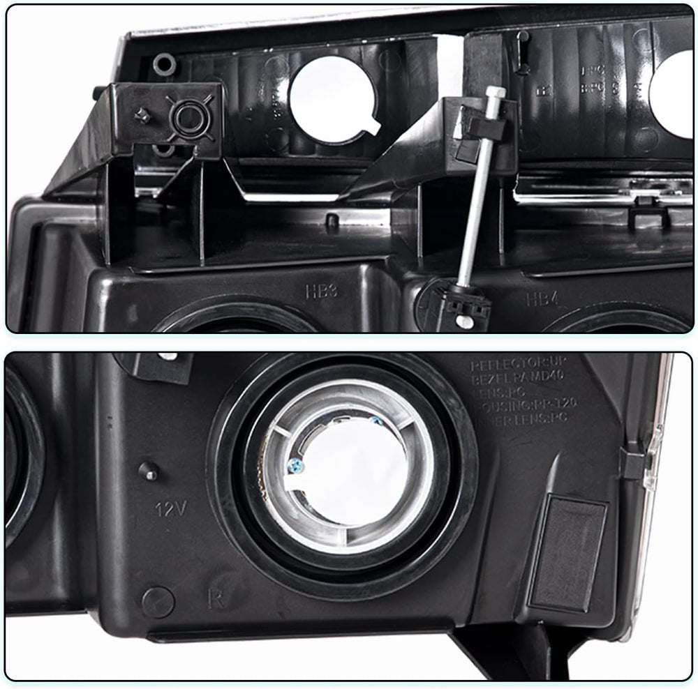 TUSDAR 4pcs Headlight Assembly Set Replacement for 2004-2012 Chevy Colorado/G...