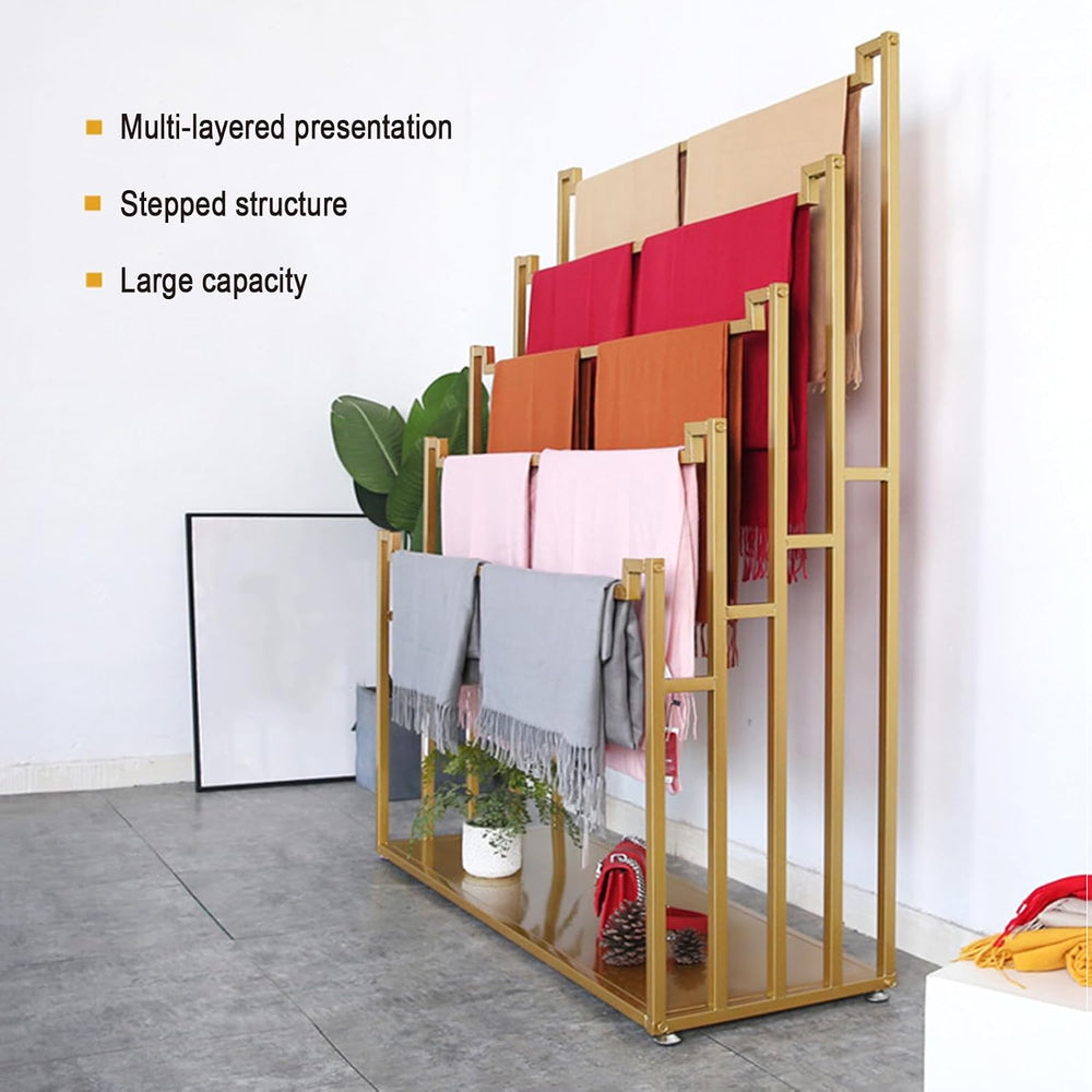Floor Standing Scarf Display Stand Towel Rack (80X40X150CM)