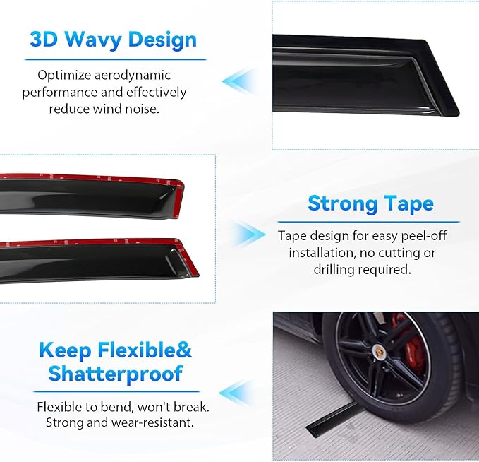 4pcs Window Visors Compatible
