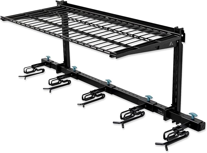 StoreYourBoard Lone Peak Ski Storage Rack and Wall Shelf, Holds 5 Pairs of Skis