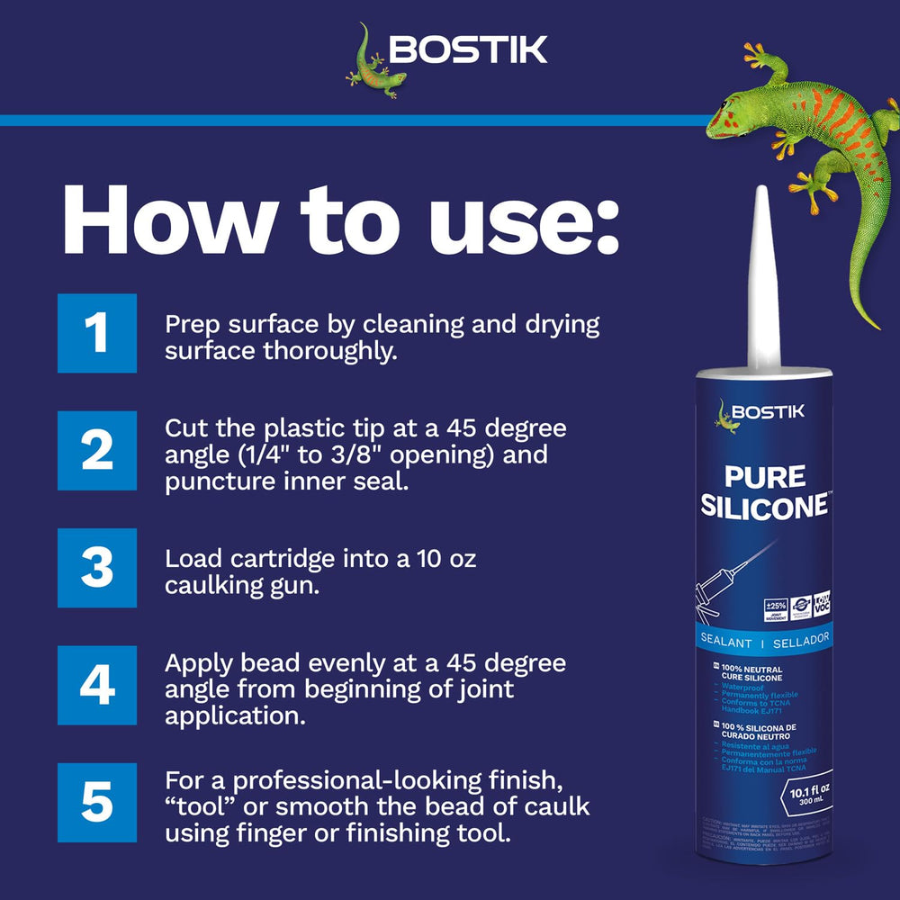 BOSTIK Pure Silicone Taupe 10.1oz Silicone Caulk & Sealant - 1 Cartridge