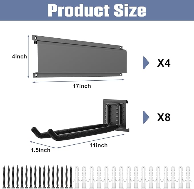 WALMANN Wall Mounted Garden Tool Organizer