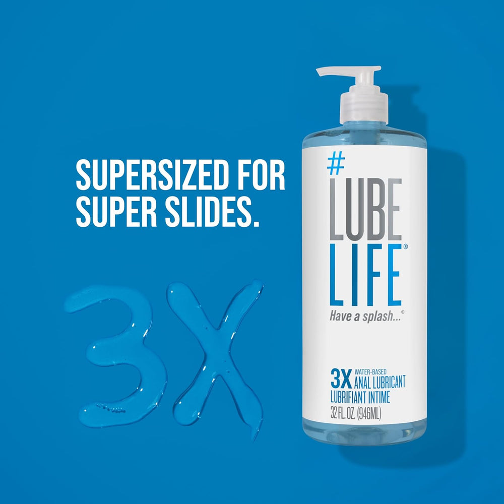 LUBELIFE 3X Anal Lubricant, Thicker Water-Based lube for Men Women 32 Fl Oz