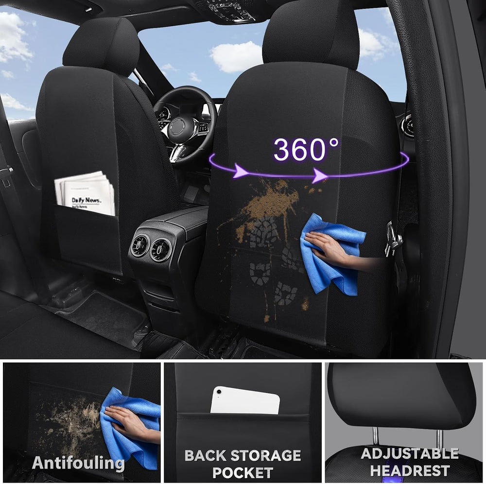 CAR PASS Nappa Leather Car Seat Covers, Water Resistant 3D Foam Faux Leather ...