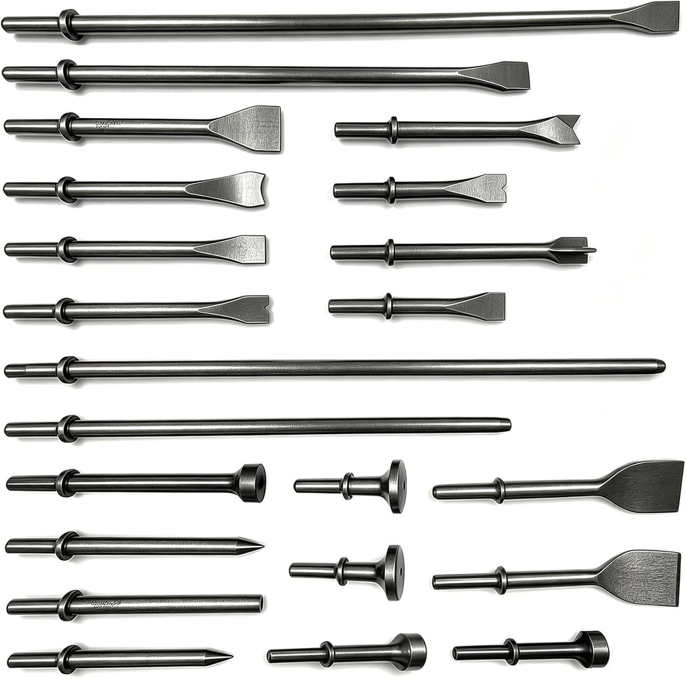 22โPiece Air Hammer Bits Set,0.401 Inch Shank Pneumatic Chisel Bits Kit,Cr-Mo...