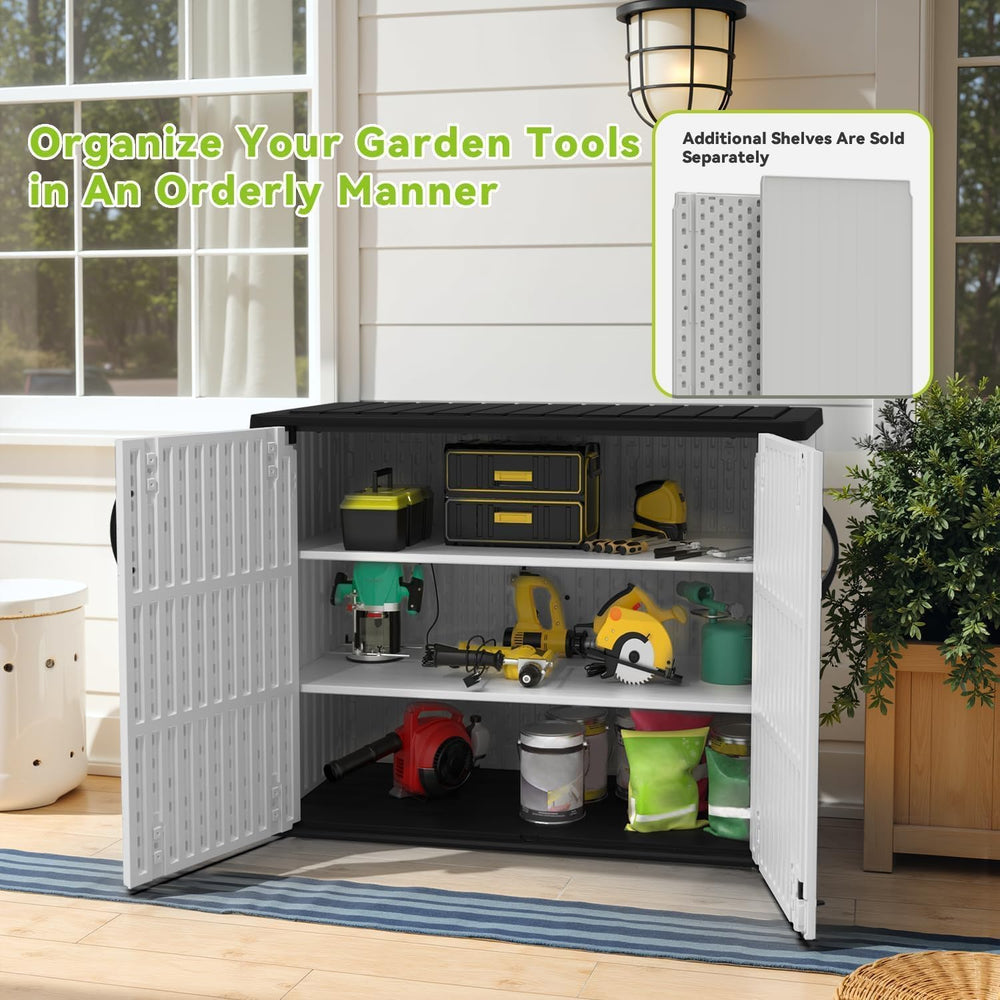 Devoko 26 Cu Ft Resin Outdoor Storage Cabinet, White