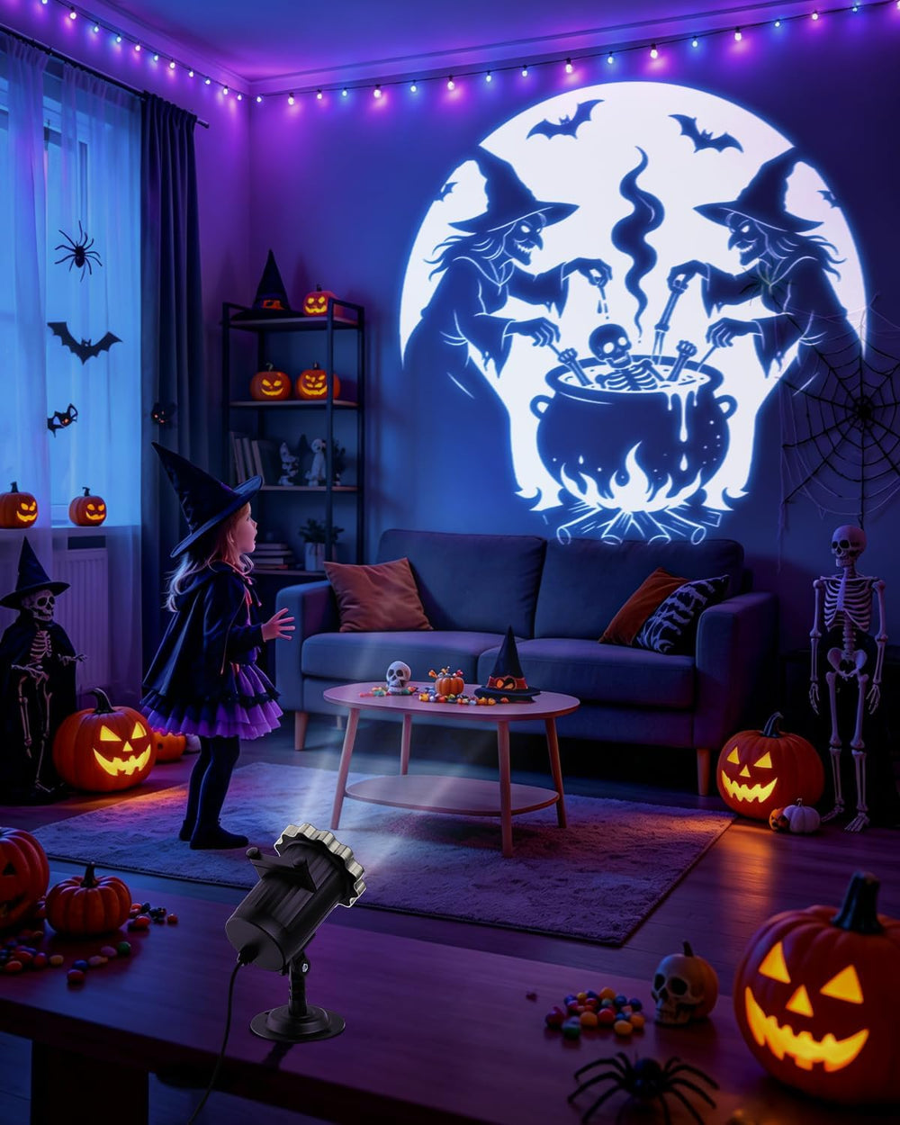 3 in 1 Halloween Projector Lights, Dynamic Halloween Projector Outdoor