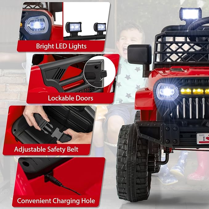 Costzon Kids Ride On Truck, 12V Battery Powered Electric Vehicles w/Remote