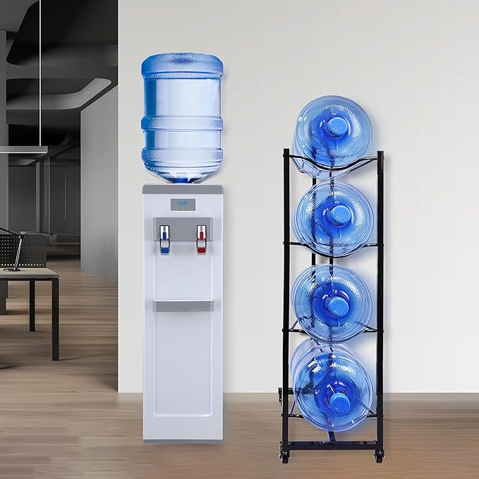 5 Gallon Water Bottle Holder, 4-Tier Heavy Duty Water Cooler Jug Rack, Water