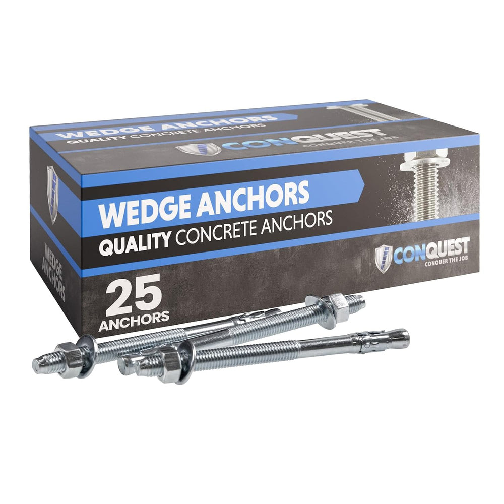 Conquest 304 Stainless Steel Wedge Anchors for Concrete 1/2” x 7”