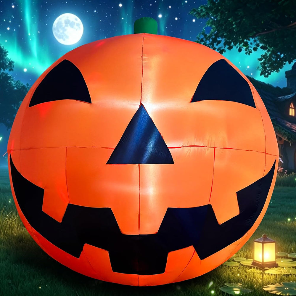 10.2 FT Halloween Giant Inflatable Pumpkin, Blow Up LED Light Pumpkin Hallowe...