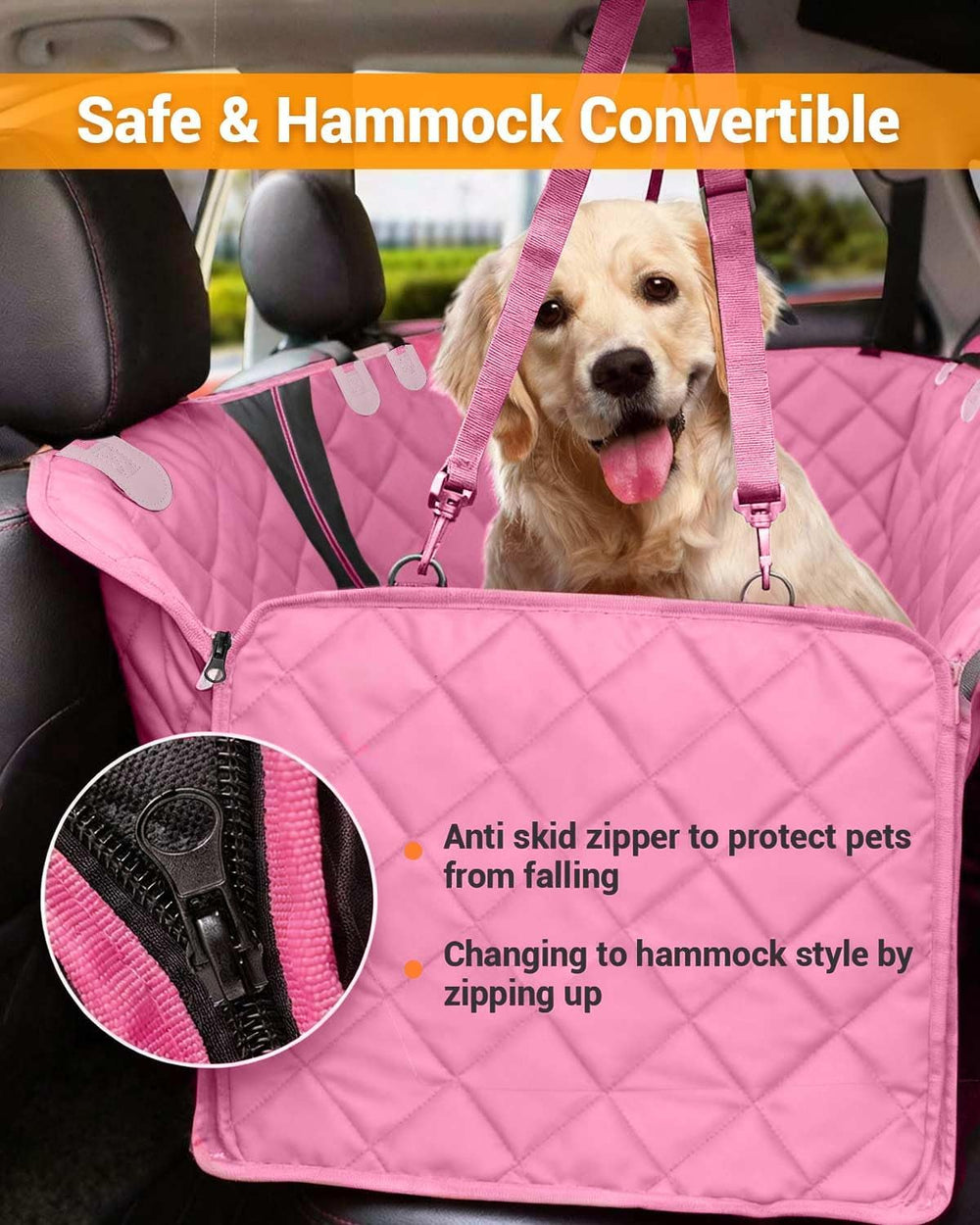 Dog Car Seat Cover, 600D Heavy Dute Car Seat Cover for Dogs Pets, 100% Waterp...