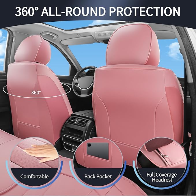 Pink Car Seat Covers, 5 Seats Universal Seat Covers