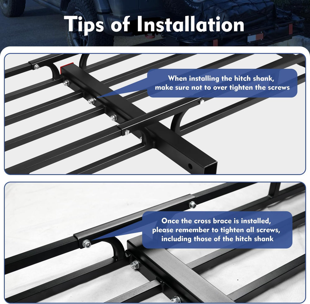 53" x 19" x 5" Hitch Cargo Carrier, 500 Lbs Heavy Duty Trailer...