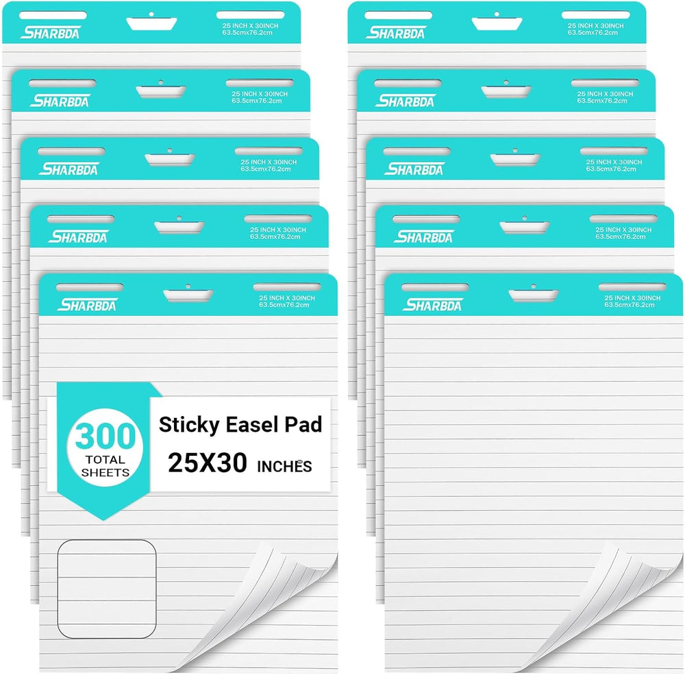 Lined Sticky Easel Pad, 25 * 30 inch,Self-Stick Flip Chart Paper, Super Adhes...