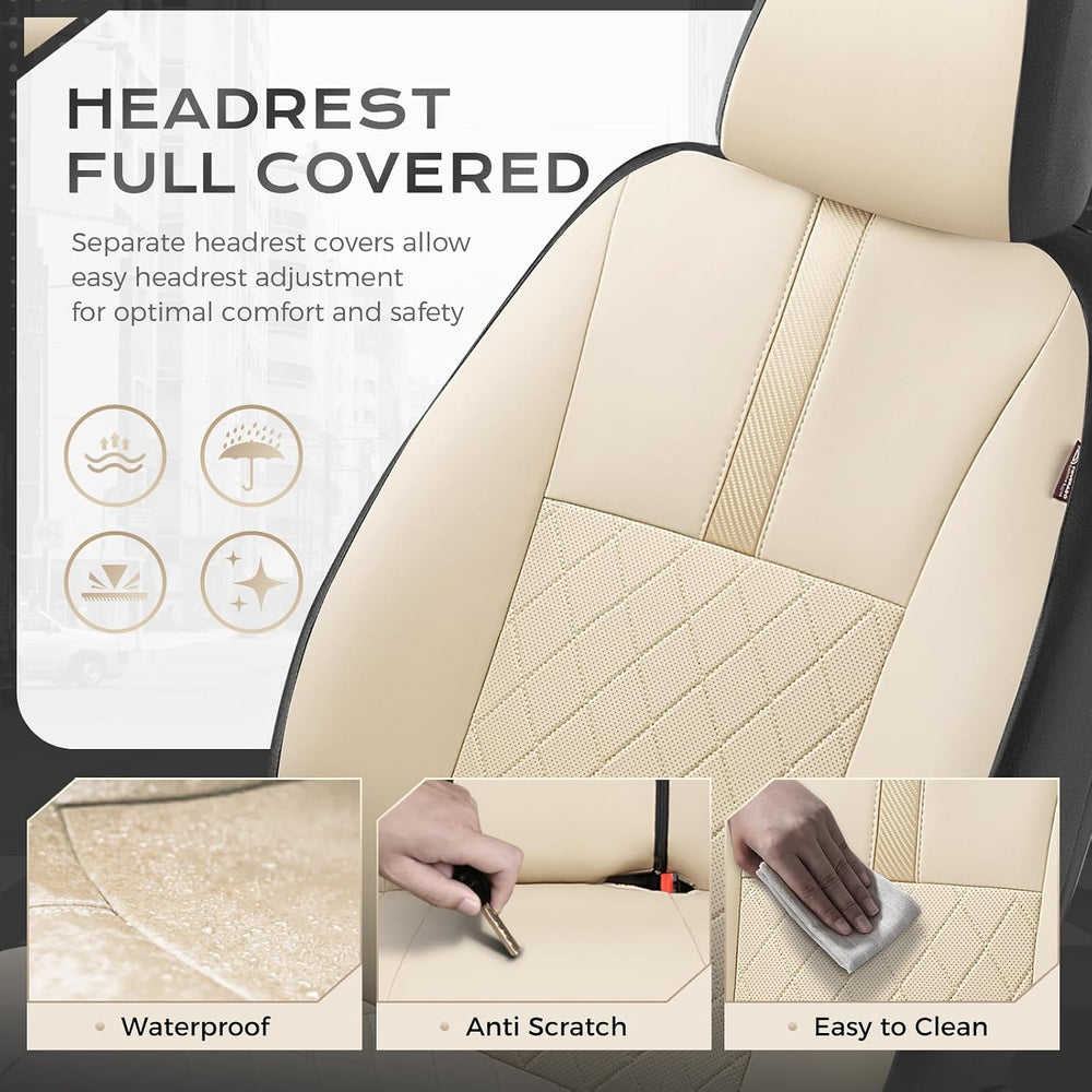 Coverado Car Seat Covers Full Set, Automotive Front and Rear Seat Covers with...