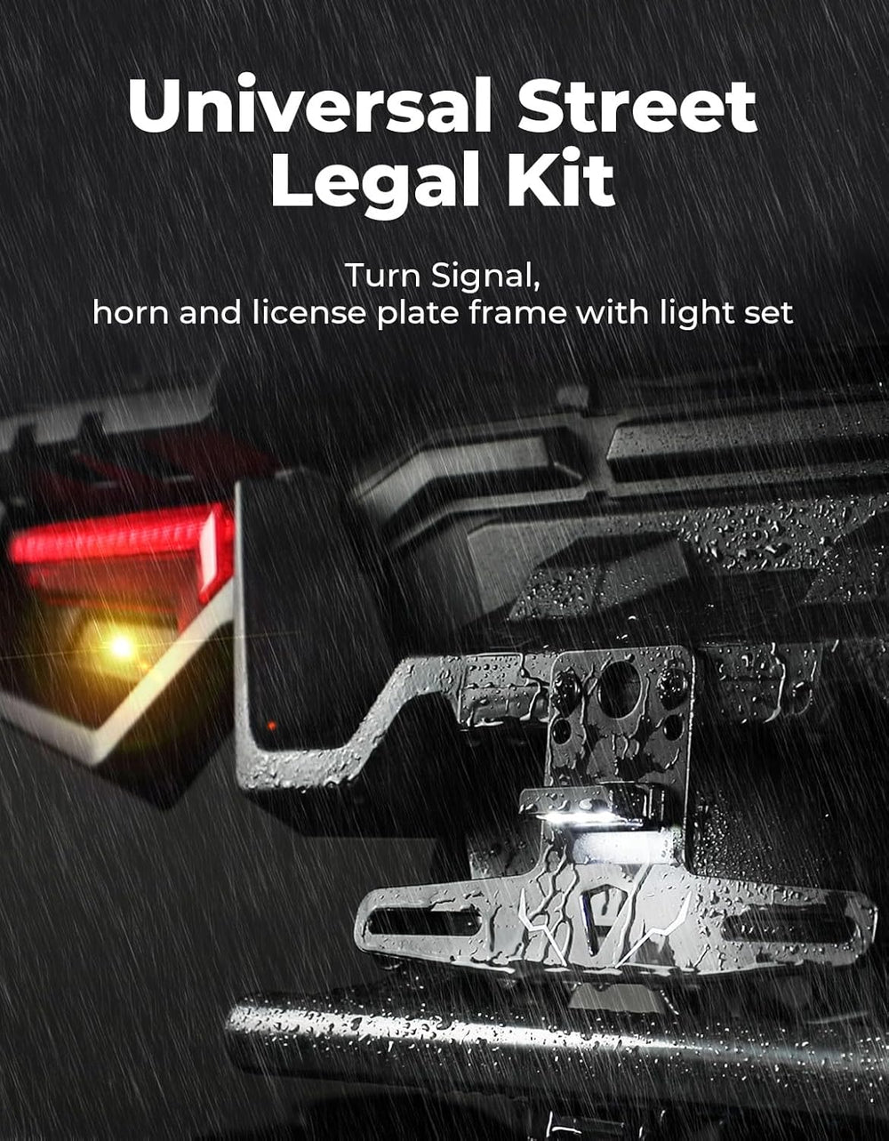 KEMIMOTO UTV Turn Signal Kit with 110D Horn and License Plate Holder with Lig...