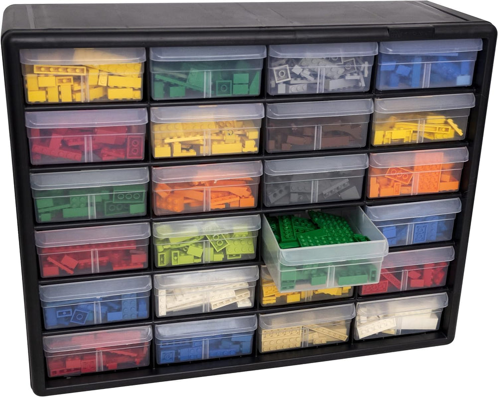 Akro-Mils 24-Drawer Plastic Storage Cabinet, 20" W x 6" D x 16"...