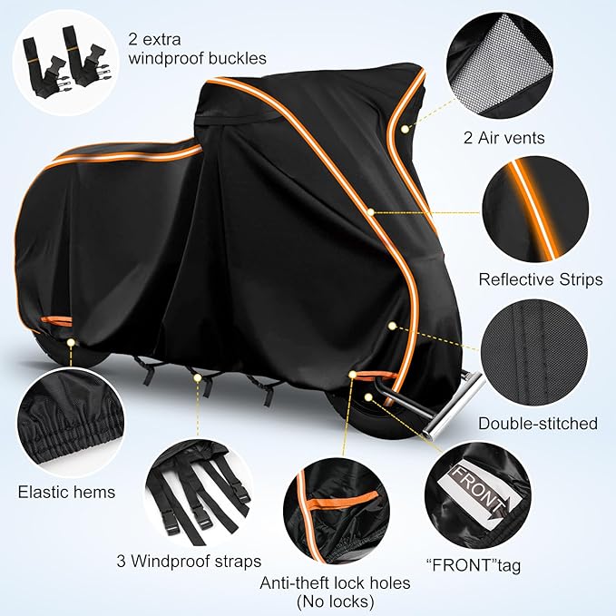 Waterproof Motorcycle Cover for Vespa GTV, Vespa GTS, Outdoor 420D Bike Cover