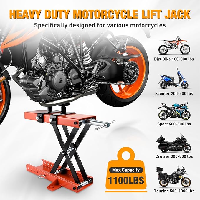 Nilight Motorcycle Lift 1100 LBS ATV Scissor Jacks