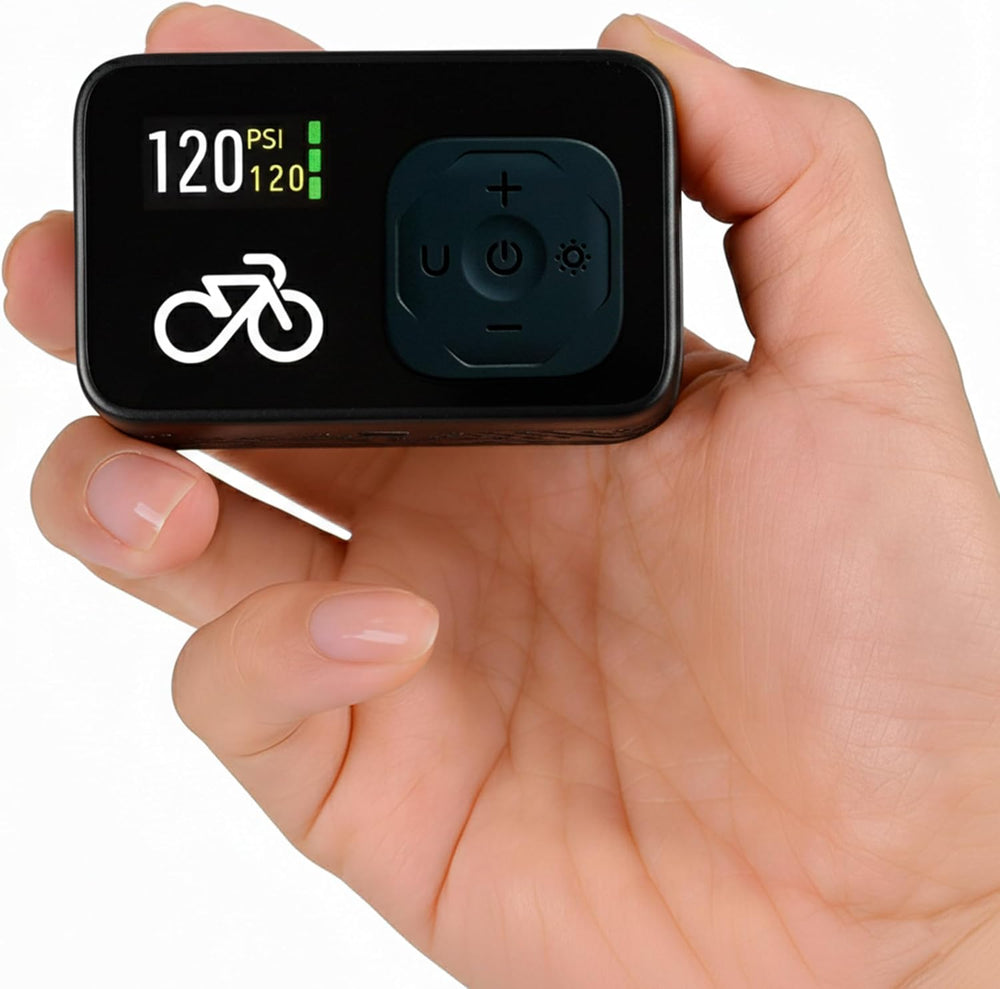 Mini Electric Bike Pump with Digital Gauge, Portable Rechargeable Bicycle Tir...