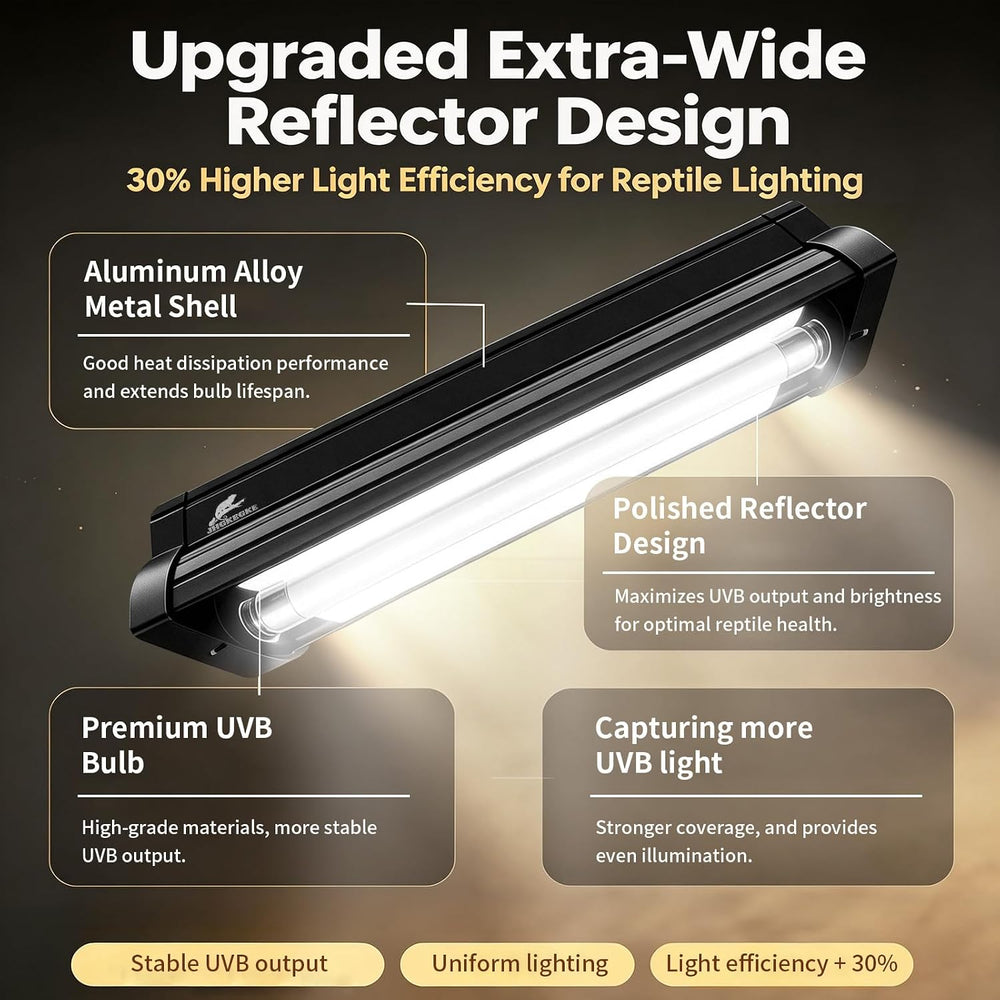 T5 10.0 UVB Reptile Light Fixture Combo Kit with Upgraded Timer Controller, 5...