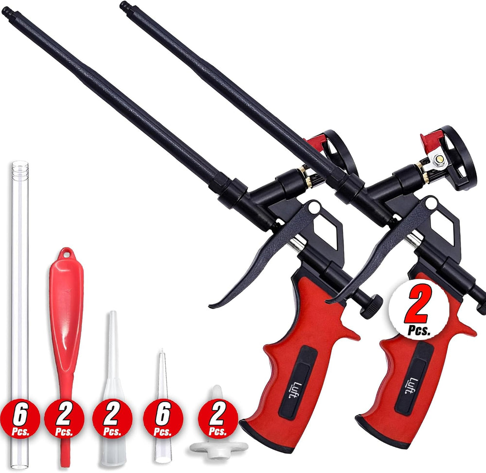 Professional Expanding Foam Spray Gun, 2 Insulation Guns + 18 Extenders
