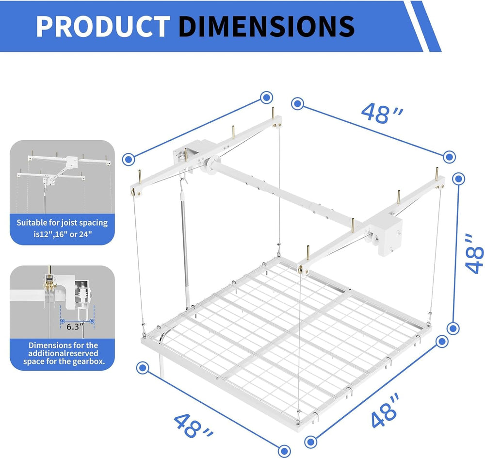Overhead Garage Lifting Storage Rack, Maximize Your Garage Storage with Our 4...