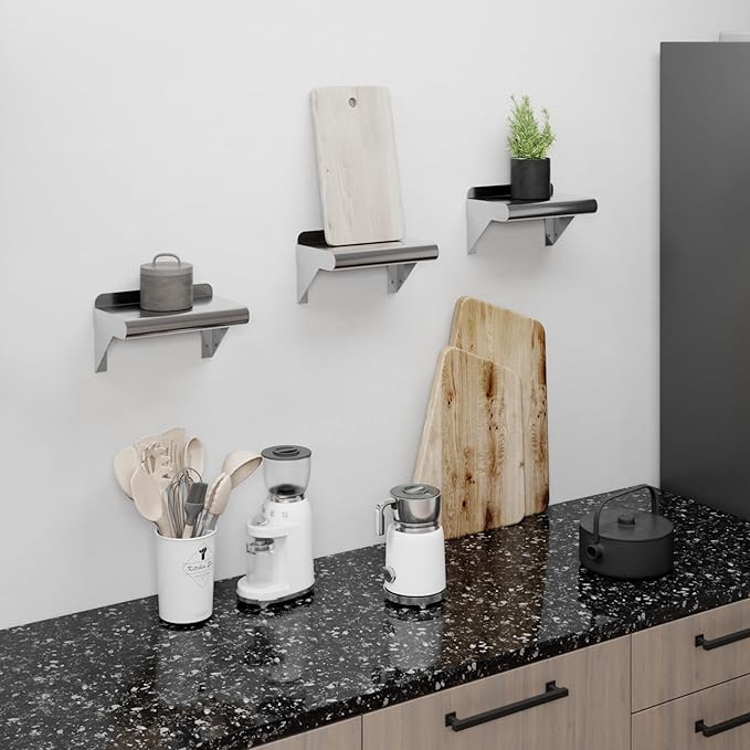 AmGood 6 in. x 10 in. Stainless Steel Wall Mount Shelf. Commercial/Home. Kitchen