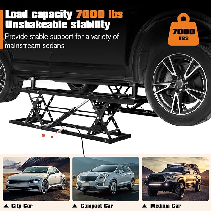 Albott 7000 LBS Portable Car Lift, Heavy Duty Quick Jack