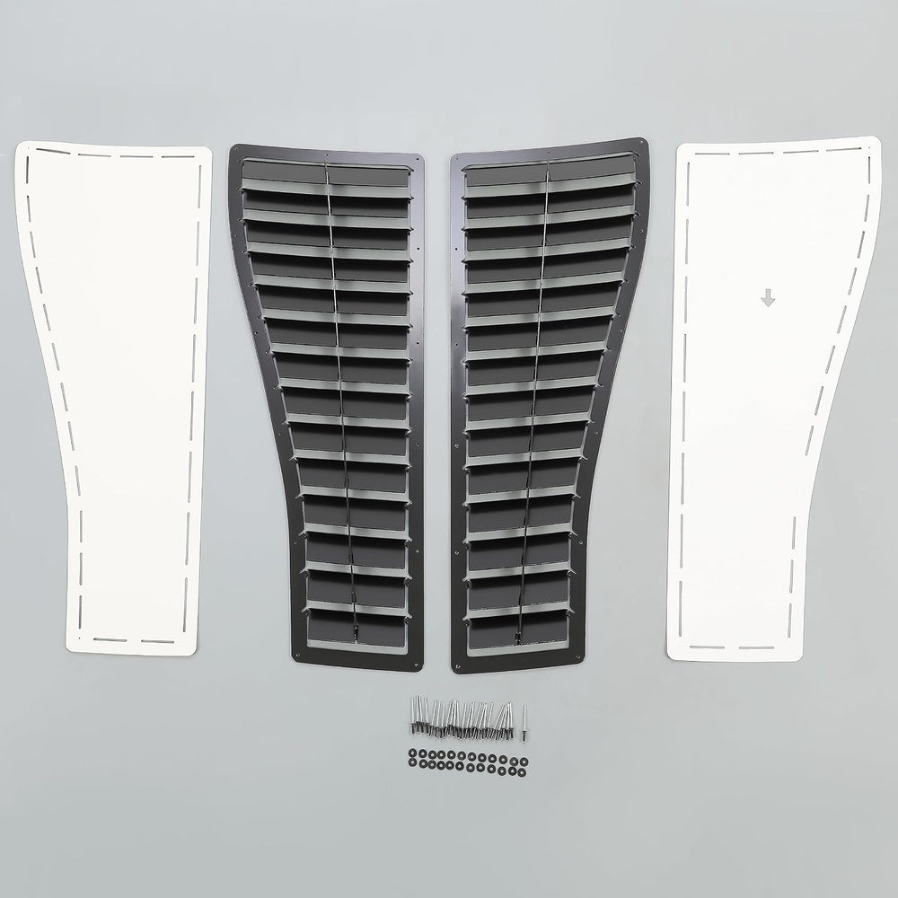 HECASA Steel Hood Louver Inserts Hood Scoop Compatible with 1985-1990 Chevy C...
