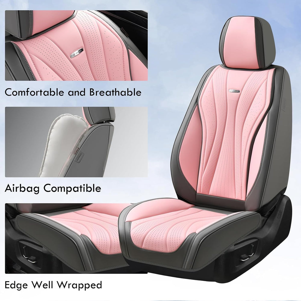 Coverado Car Seat Covers Full Set, Universal Seat Cover for Cars, Luxury Faux...