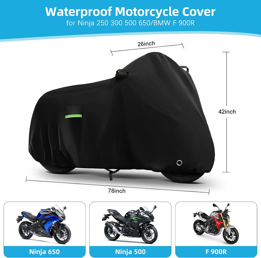 Motorcycle Cover Waterproof for Kawasaki Ninja 250 300 400 500 650/BMW F 900R...
