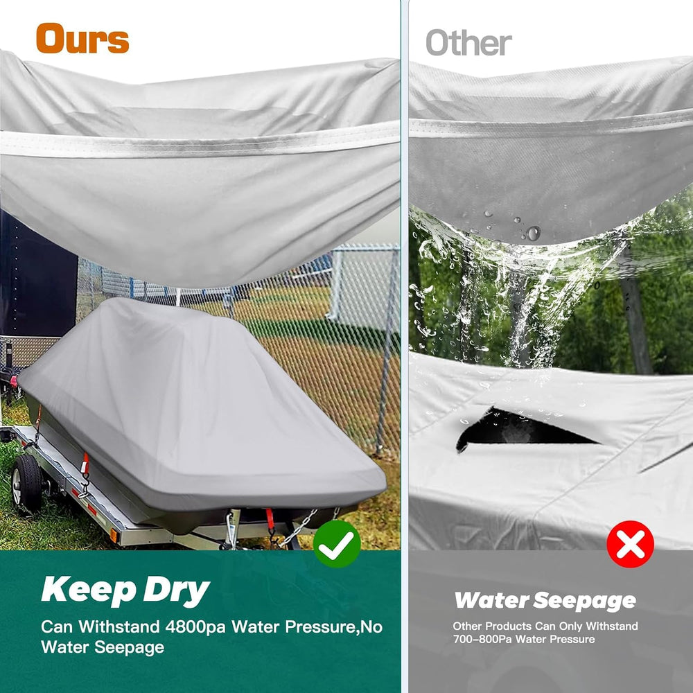 900D Waterproof Pond Boat Cover Fits 8'-10'L Pond Prowler Bass Raider...