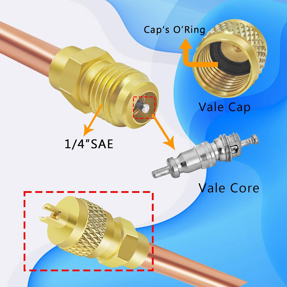 30Pcs Access Service Valve, 1/4'' SAE x 1/4'' OD x 3.54'&...