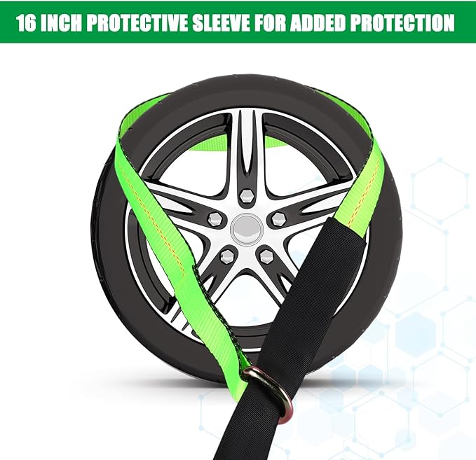 8 Pack 2" X 8ft Tow Truck Straps Lasso Wheel Lift Straps Lasso Tow Strap