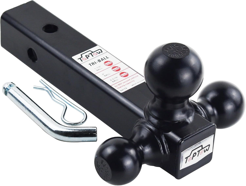 TOPTOW Trailer Hitch Tri-Ball Hitch Ball Mount with 1-7/8", 2" and ...