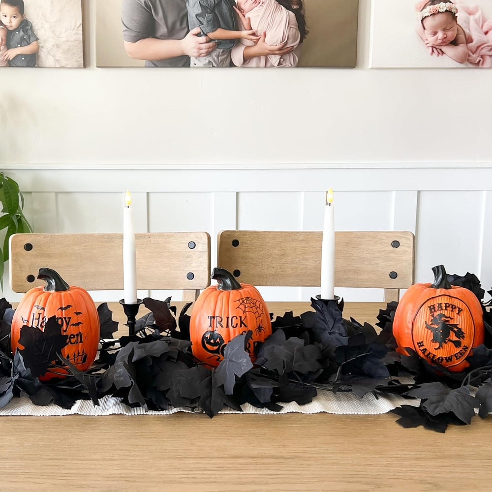 CQURE 7 Pack Black Fall Leaf Garland, Total 41.3Ft Halloween Garland Hanging ...
