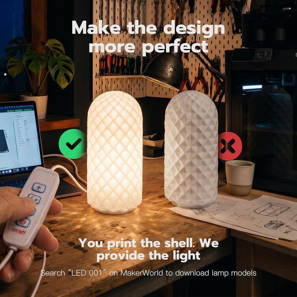6PCS 3D Printer LED Lamp Kit 001 3-Color DIY Light Kit for Bambu Lab